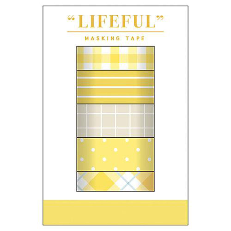 ライフフル マスキングテープ 5個セット イエローライフ