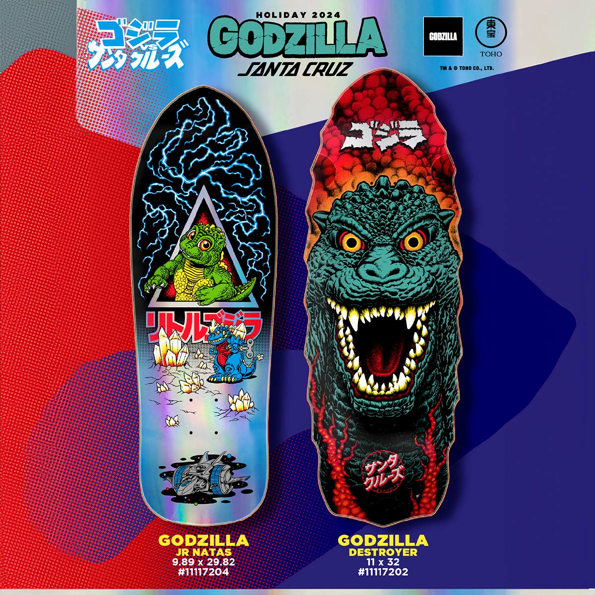 SANTA CRUZ X GODZILLA JR NATAS DECK 10.538