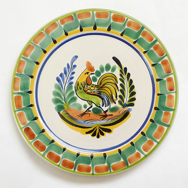 にわとり 絵皿（マジョリカ焼）- LABRAVA [メキシコ 民芸 雑貨