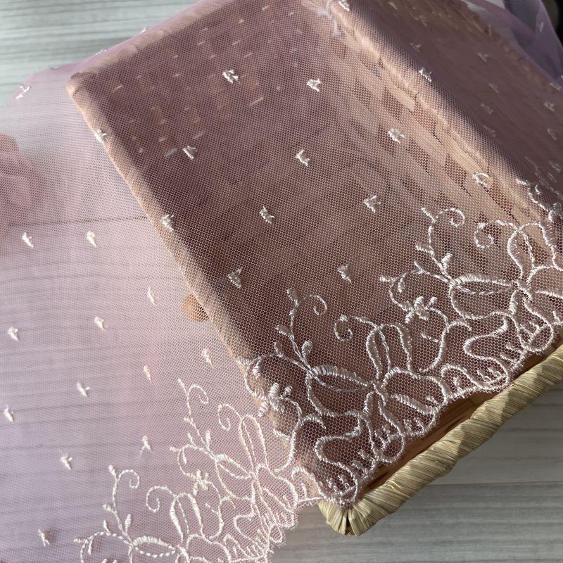 レースのお店 ななか ☆【在庫限り】チュールレース ピンク 幅18.7cm
