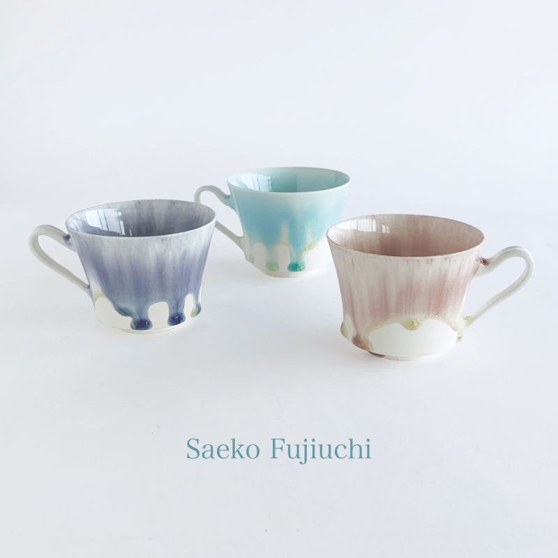 藤内 紗恵子】 作家 Saeko Fujiuchi マグカップ カップ ガラス釉 磁器