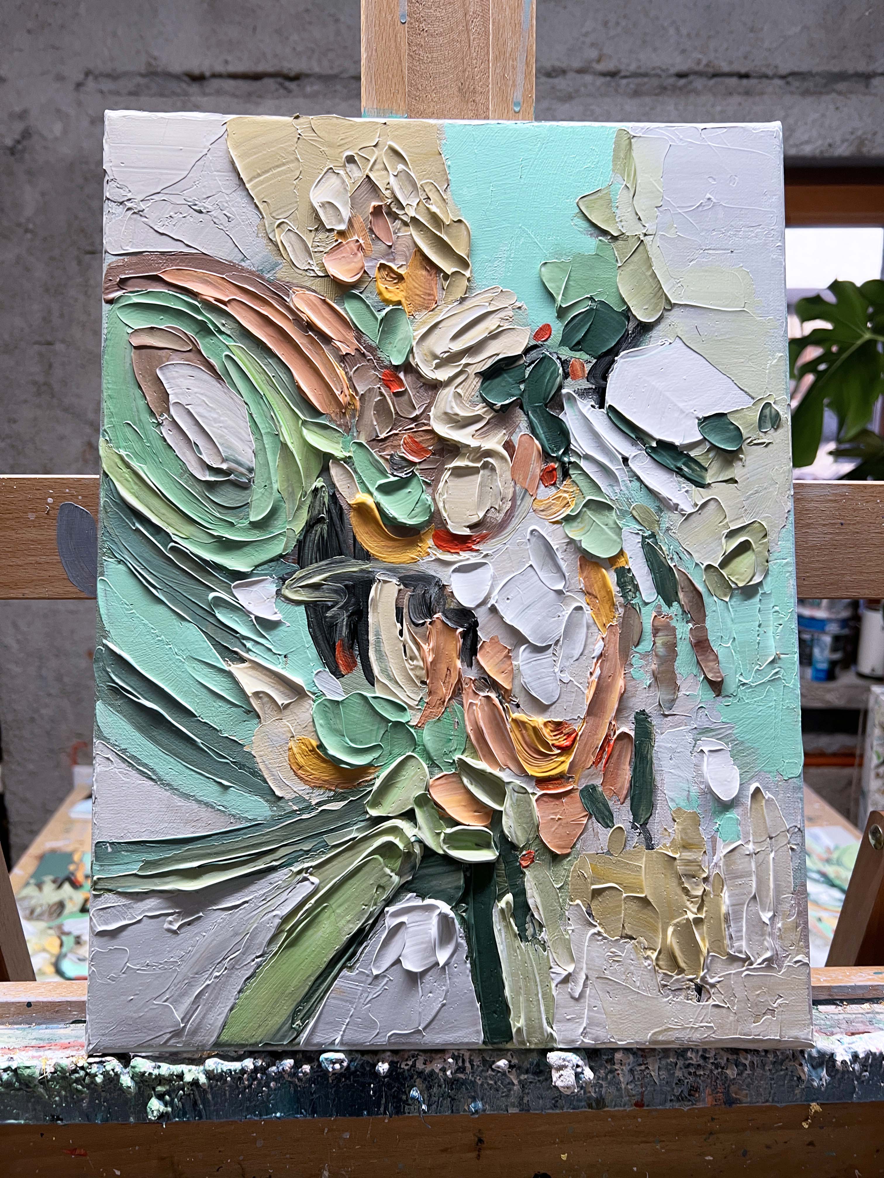 Serenade of Green Triptych – Abstract Nature Harmony in Soft