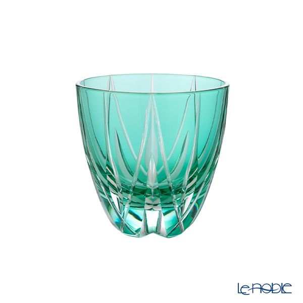 骨董 時代ガラス 青色被せ 精密カット 星切子 中鉢 小皿 1客 骨董