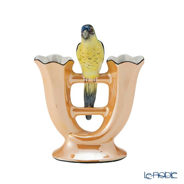 1点限り】オールドノリタケ アールデコ オレンジラスター彩 二口花瓶