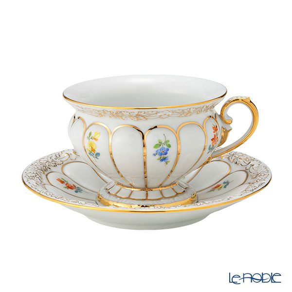 ポット ミルク シュガー カップ＆ソーサー2個のセット 金彩 手描き