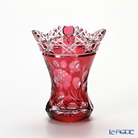 マイセン マイセンクリスタル 色被せ花瓶 一輪挿し 高さ約23cm