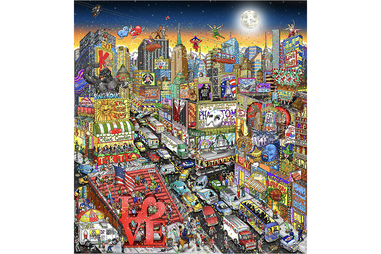 チャールズファジーノ3D シルクスクリーンニューヨークの街並み