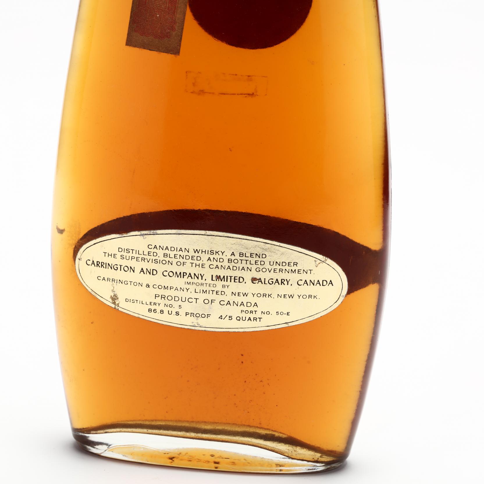 Carrington's Canadian Whisky (Lot 4381 - Fine Wine & Rare