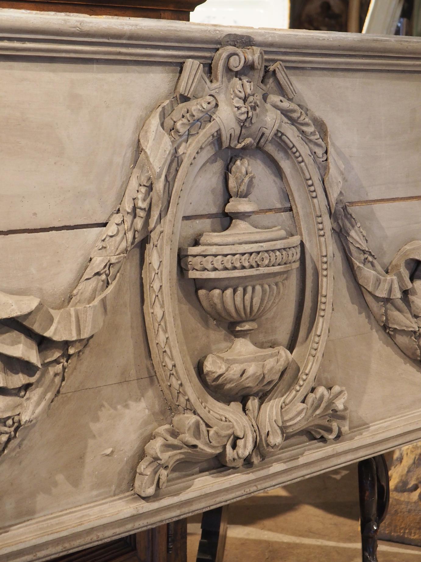 A Large Period Louis XVI French Painted Overdoor or Headboard