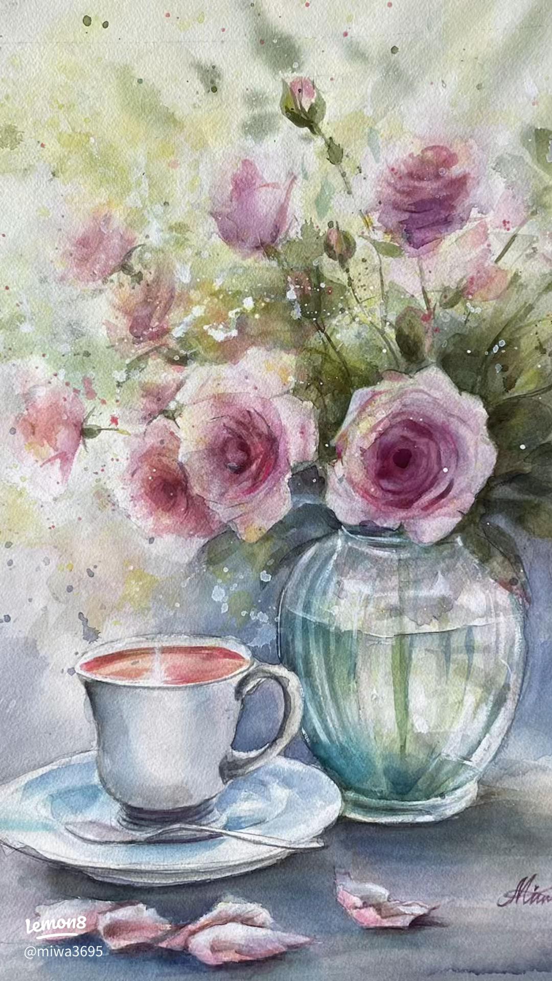 油絵 すみちゃん様専用 花瓶のお花 抽象画 花瓶の花 抽象画