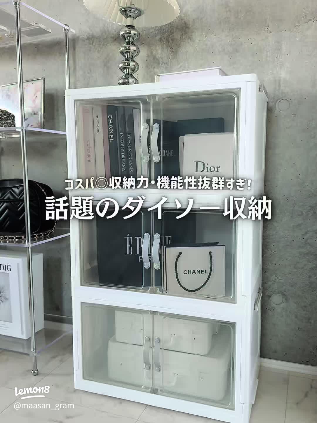 ダイソー ジョイントできる 扉付折りたたみ収納ケース 大サイズ 10個