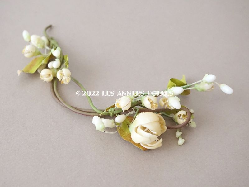 アンティーク ワックスフラワーのティアラ & ブーケのセット