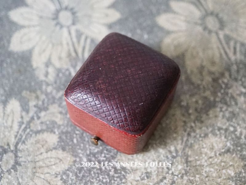 19世紀末 アンティーク 本革製 ジュエリーボックス リングボックス