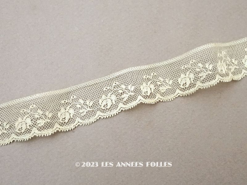 アンティーク イタリア ポワンドヴェニスローズ 薔薇と蕾 リネンレース