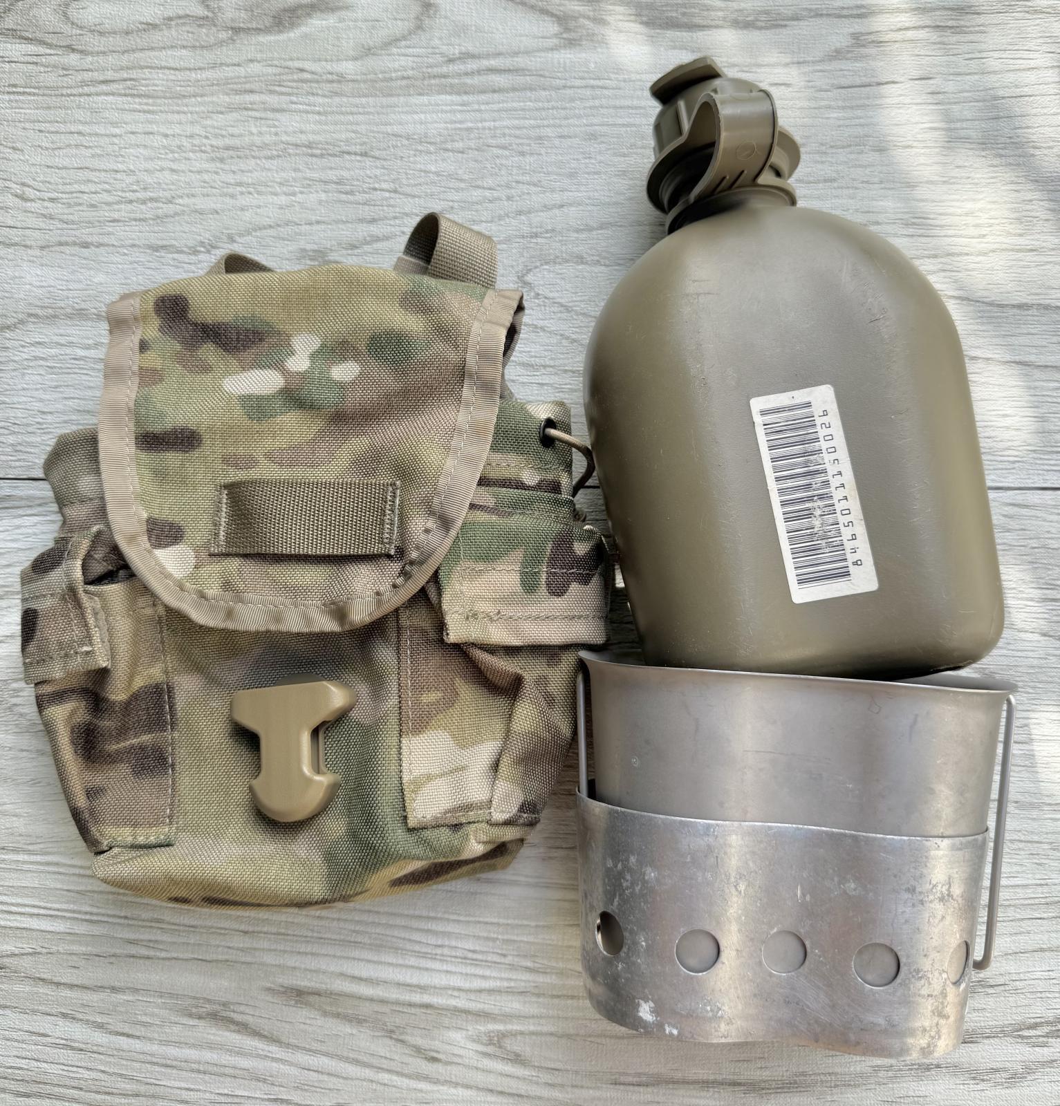 アメリカ軍 1QTキャンティーンOD色 /カップ/ヒーティングスタンド 実物