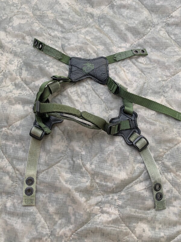 海兵隊実物 LWH フリッツヘルメット 4点チンストラップ OD L/XL ヘルメット