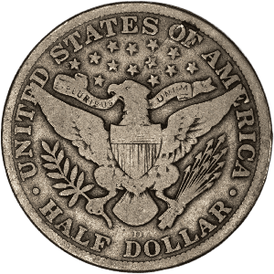 稀少な状態)アメリカ合衆国 バーバー ハーフダラー銀貨 1915 D 稀少な