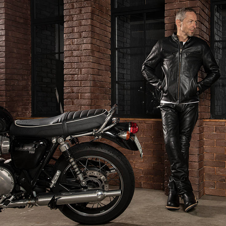 Liugoo Leathers 本革 プロテクター付シングルライダースジャケット