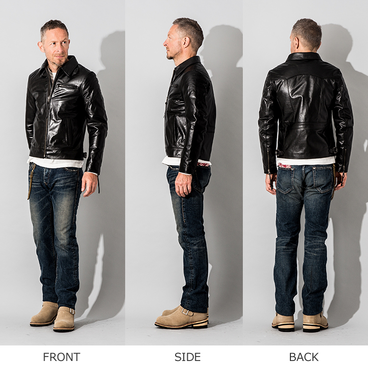 Liugoo Leathers 本革 トラッカージャケット メンズ リューグー