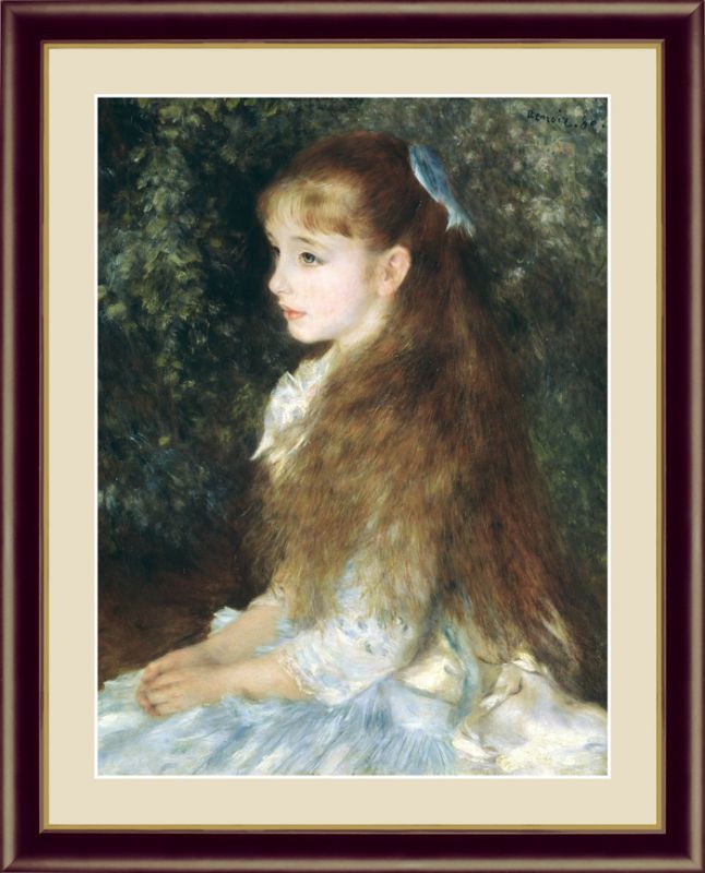 模写 ルノアール イレーヌ嬢 油絵 額縁付き 模写ルノアールイレーヌ嬢