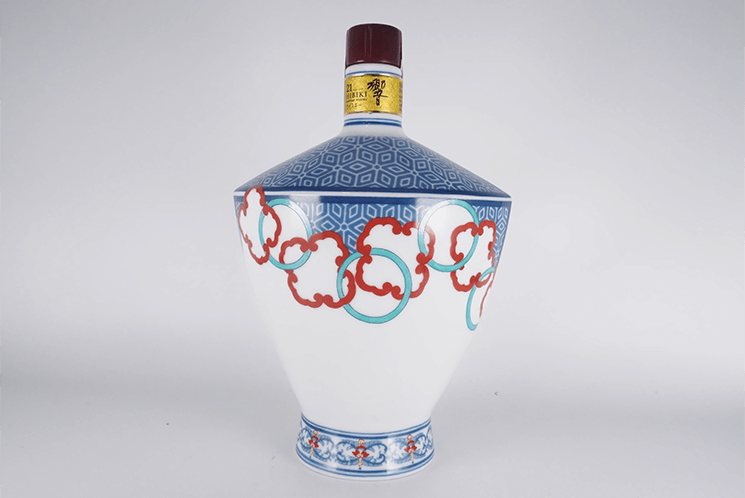 サントリー ウイスキー 響 21年 有田焼 色絵輪繋文風鐸形瓶の
