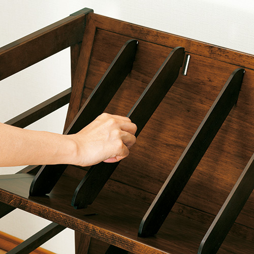 美品】豊岡クラフト キャスター付き ブックワゴン 天然木製 ブック