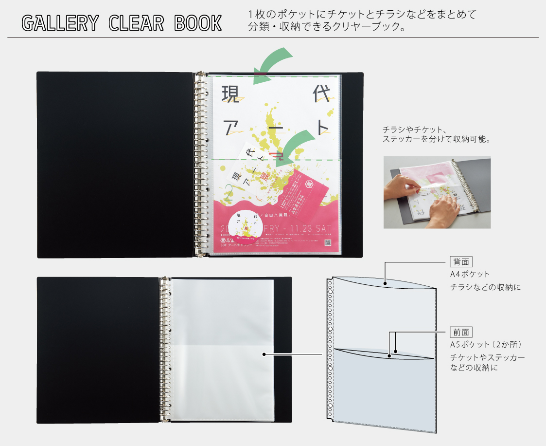 内藤ルネ アートパネル ノート チケットホルダー クリアファイル