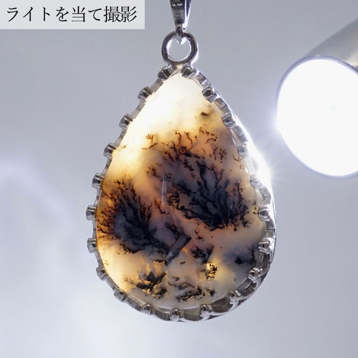 てんてんシルバーブローチ 白い石付き てんてんシルバーブローチ 白い