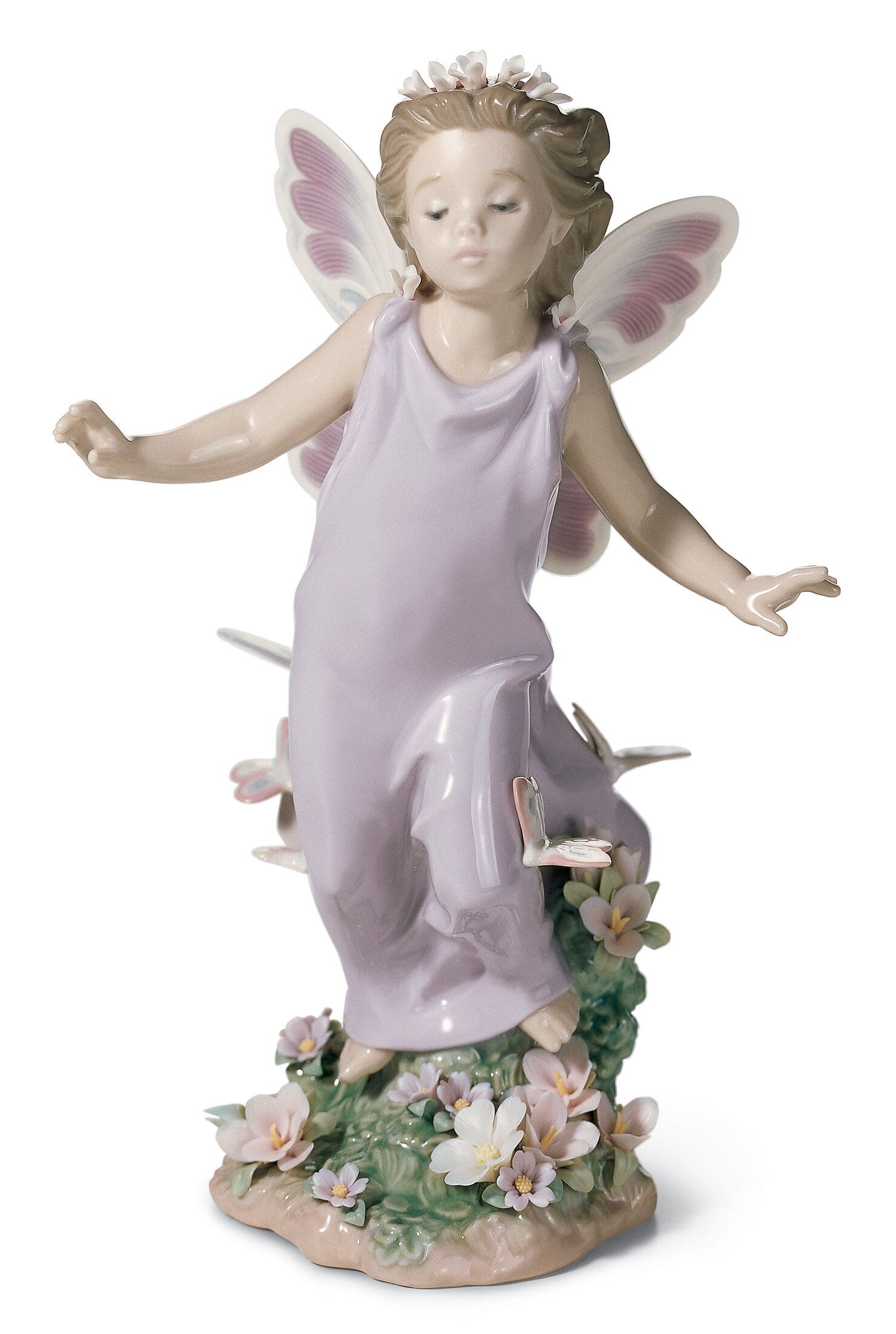 LLADRO】美の輝き グレイスシリーズ バラ 妖精 フェアリー 置物