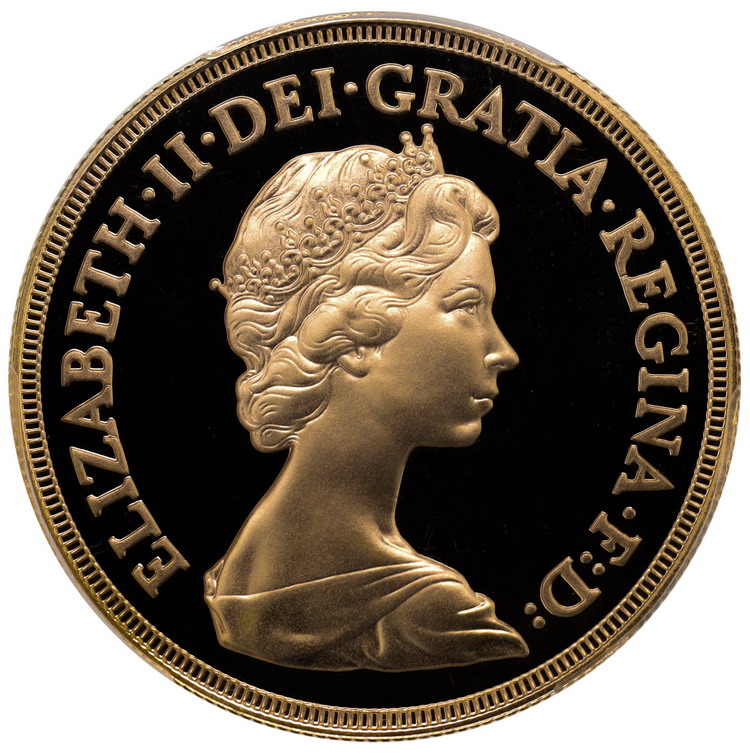 イギリス 特年 1982年 5ポンド プルーフ金貨 エリザベス2世 PCGS