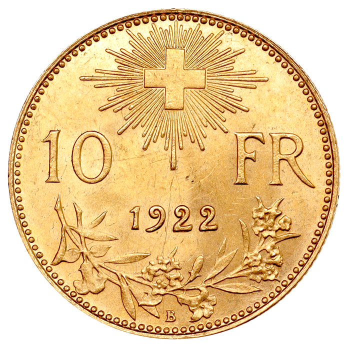 まやさん…！専用 1922年 スイス ブレネリ10フラン 金貨 NGC MS64 まや