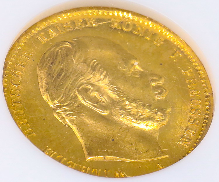 ドイツ プロイセン 1873年A 10マルク 金貨 ヴィルヘルム1世 NGC MS66