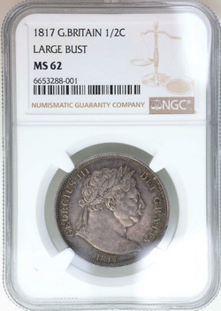イギリス 1817年 ハーフクラウン銀貨 ジョージ3世 GREAT BRITAIN