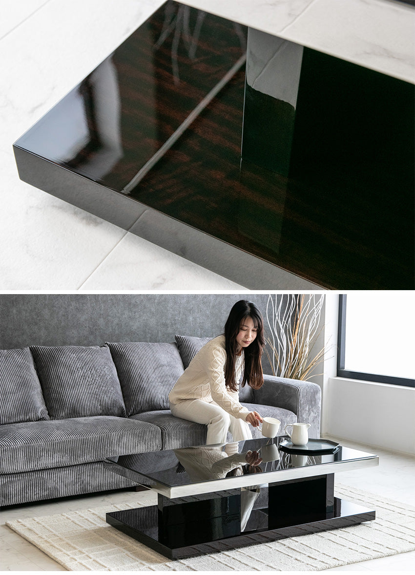 EDK74 アルモニア Karen コーヒーテーブル ガラス サイドテーブル