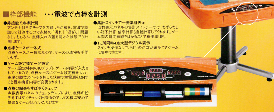 ピン1-3 G代無し アルティマ AMOS ULTIMA 設定棒全自動麻雀卓用 ピン1