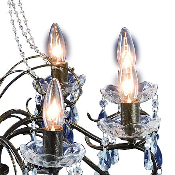 8灯シンプルシャンデリアペンダントライトブラック黒シャンデリア