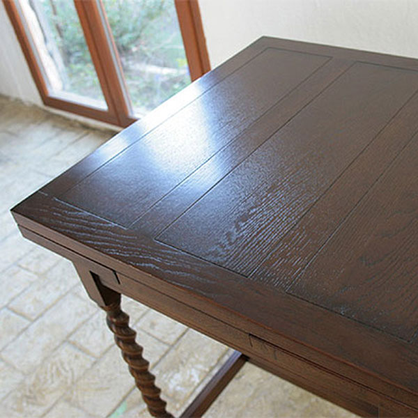 英国アンティークリプロダクト オーク 伸長式 ドローリーフS