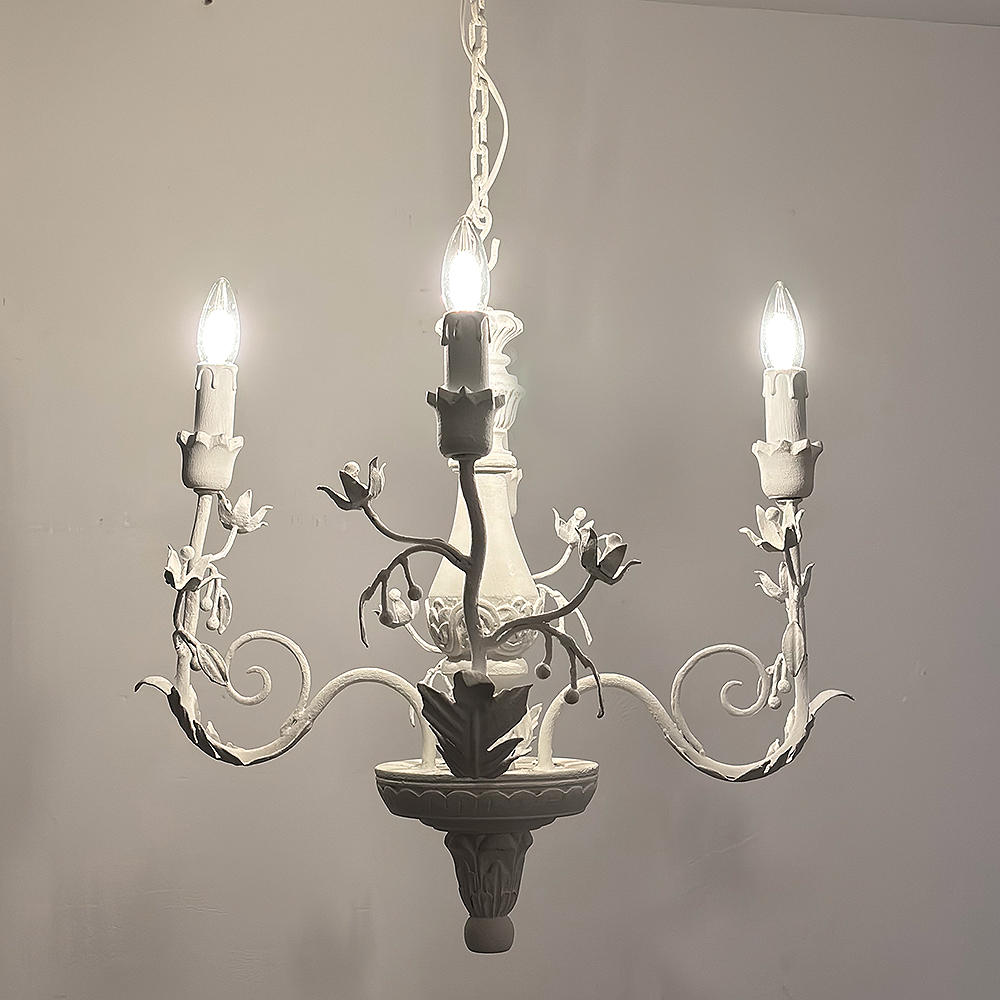 受注生産】BLANC PEINTURE フレンチ 4灯シャンデリア アンティーク加工