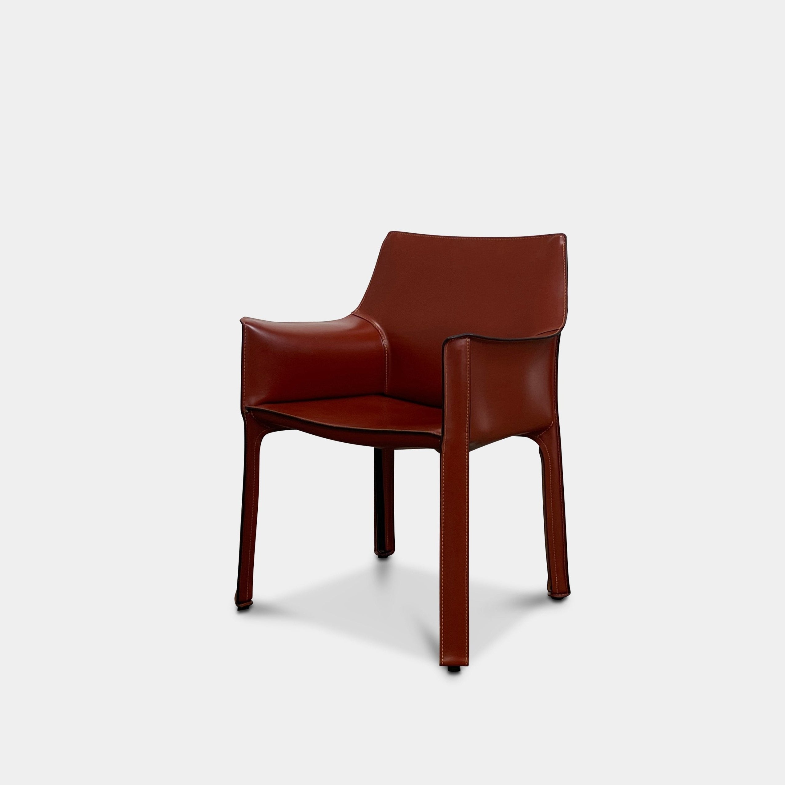 Cassina Cab 413 Armchair In Red Leather | Luxury Consignment