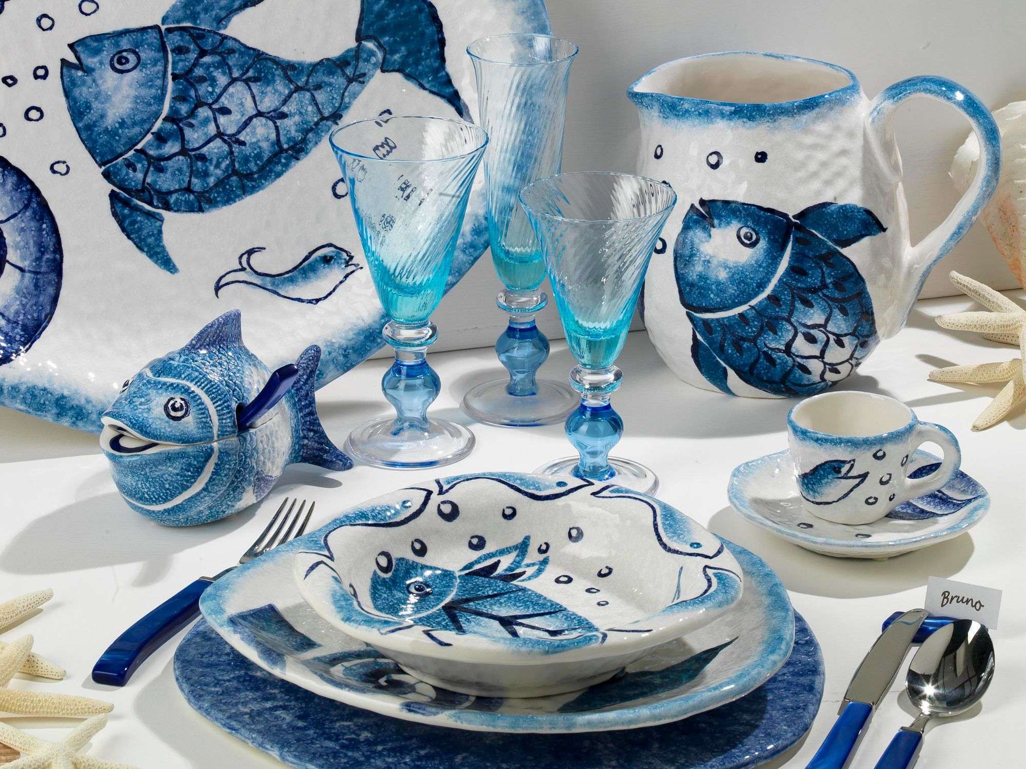 イタリア陶器 モディリアーニ modigliani 飾り皿 魚 プレート イタリア