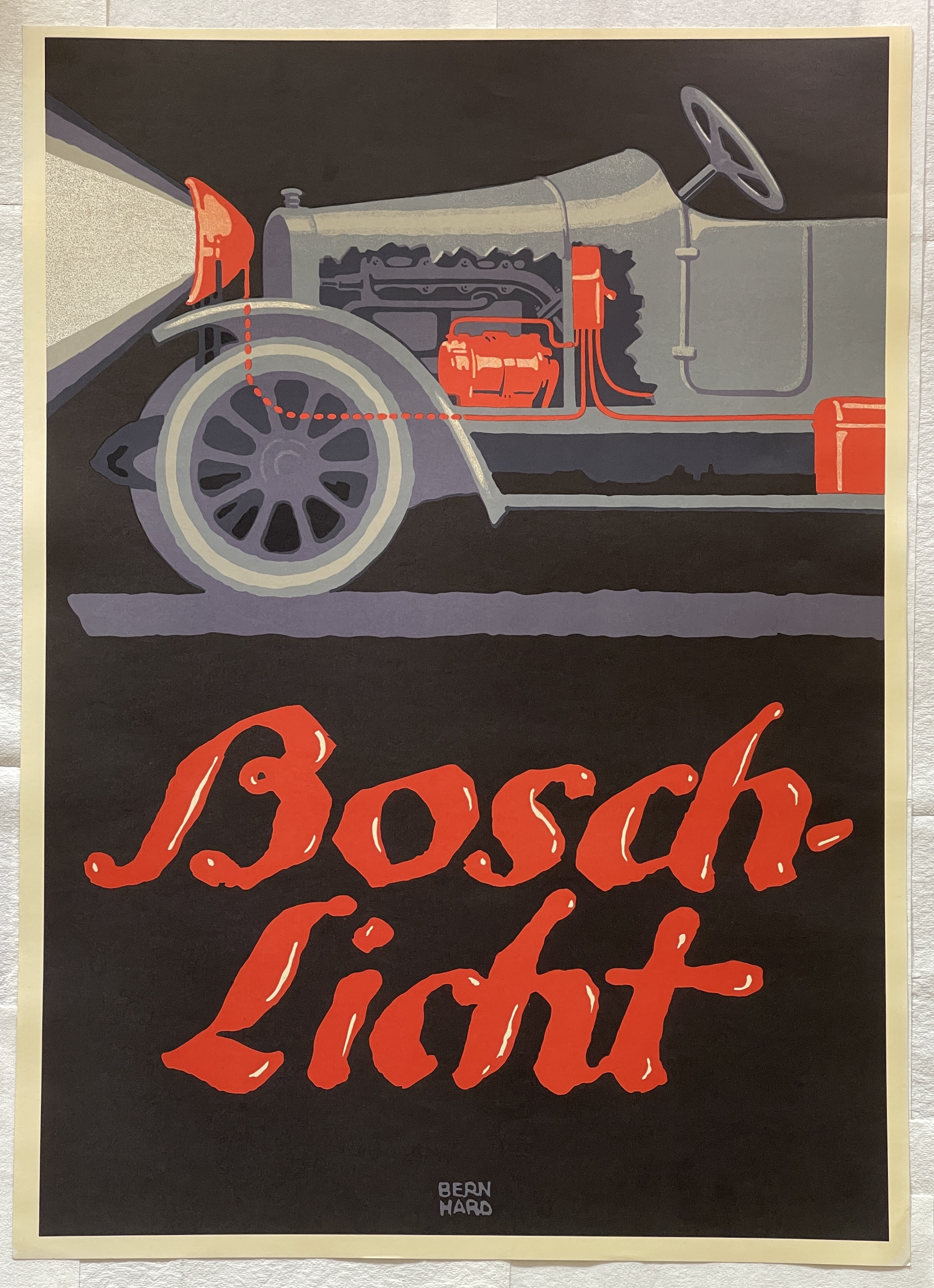 RARE!!! AUTHENTIC BOSCH / LUCIAN BERNHARD LITHOGRAPH WITH PRINTED