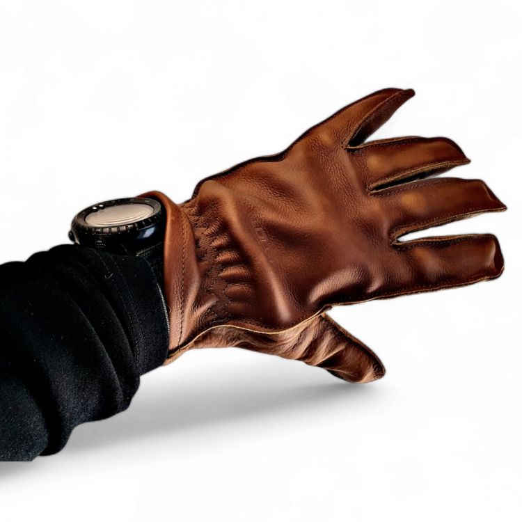 Kootamo Brown Leather Gloves, Work, Bushcraft - Mökkimies.com