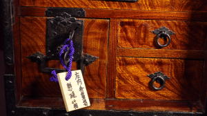 時代箪笥163山形庄内地方兜金具船箪笥懸け硯箱 木庵田中