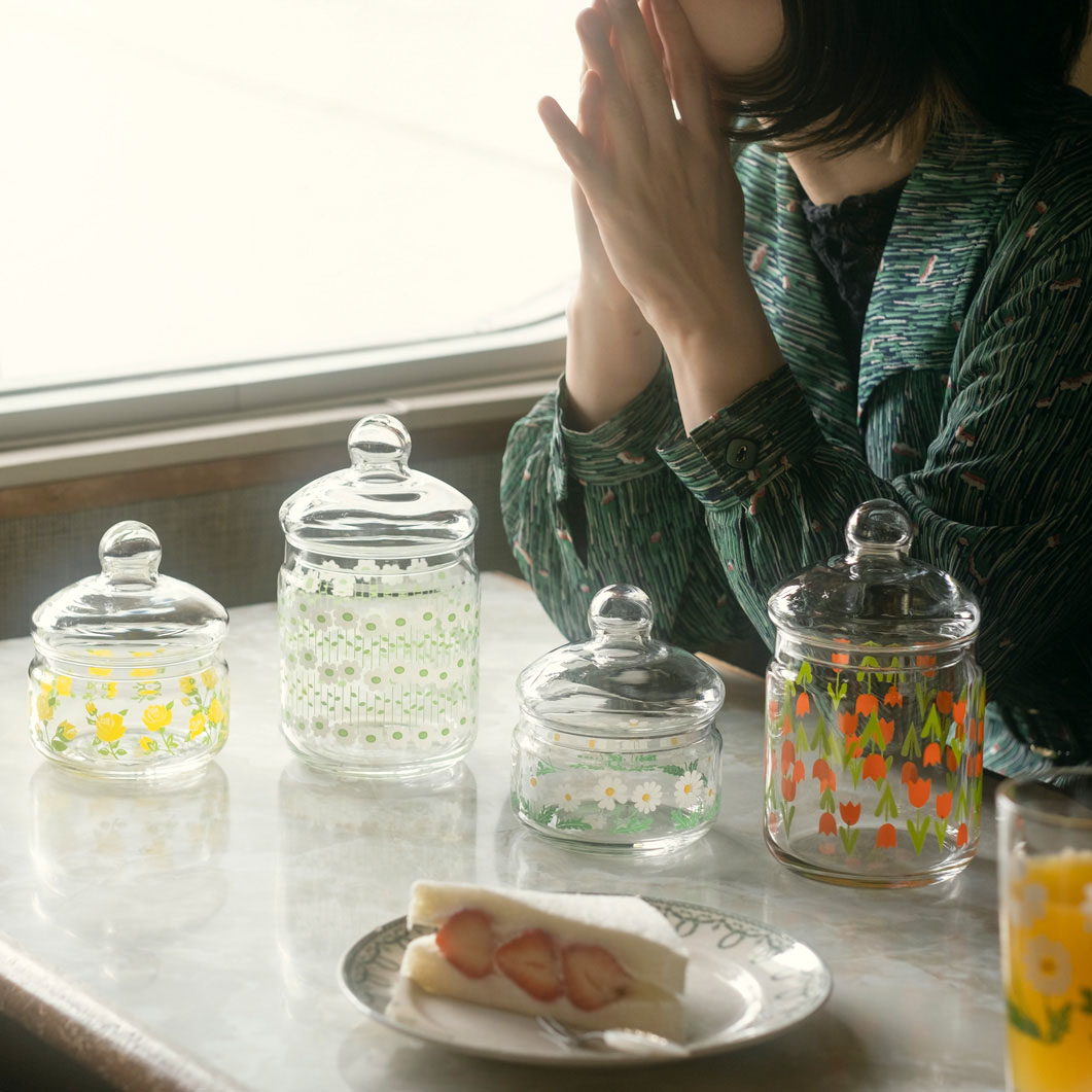 ガラス蓋ボンボン スモール 野ばな(スモール 野ばな)：ホーム