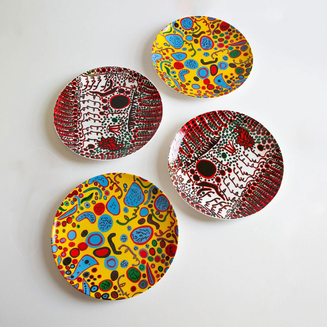 草間彌生：Love Was Infinitely Shining インテリアプレート(Love Was