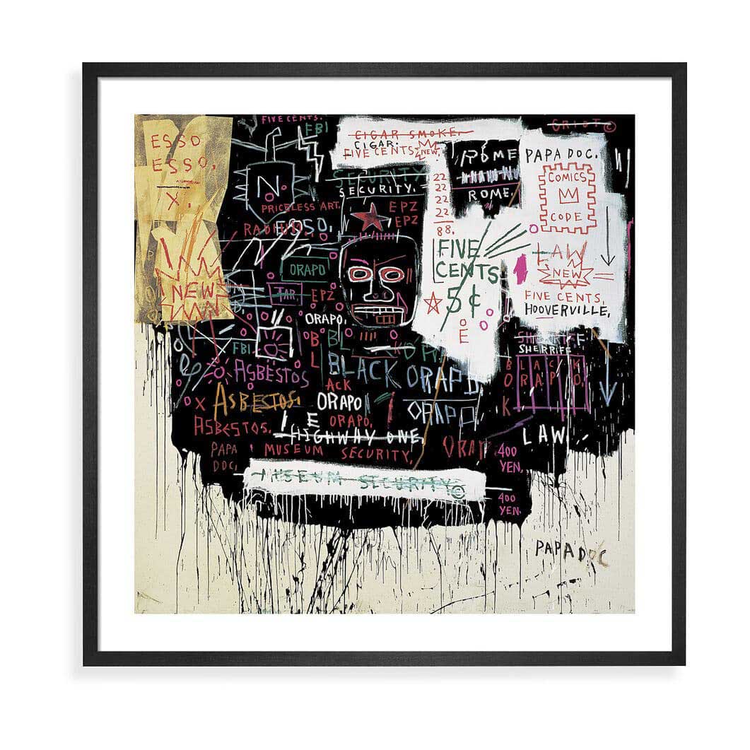 バスキア：Museum Security フレーム付ポスター(Museum Security