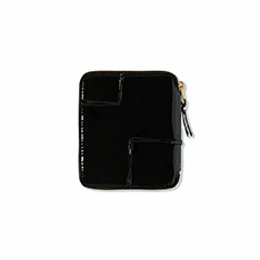 COMME des GARCONS 二つ折り ZIPウォレット Reversed Hem ブラック