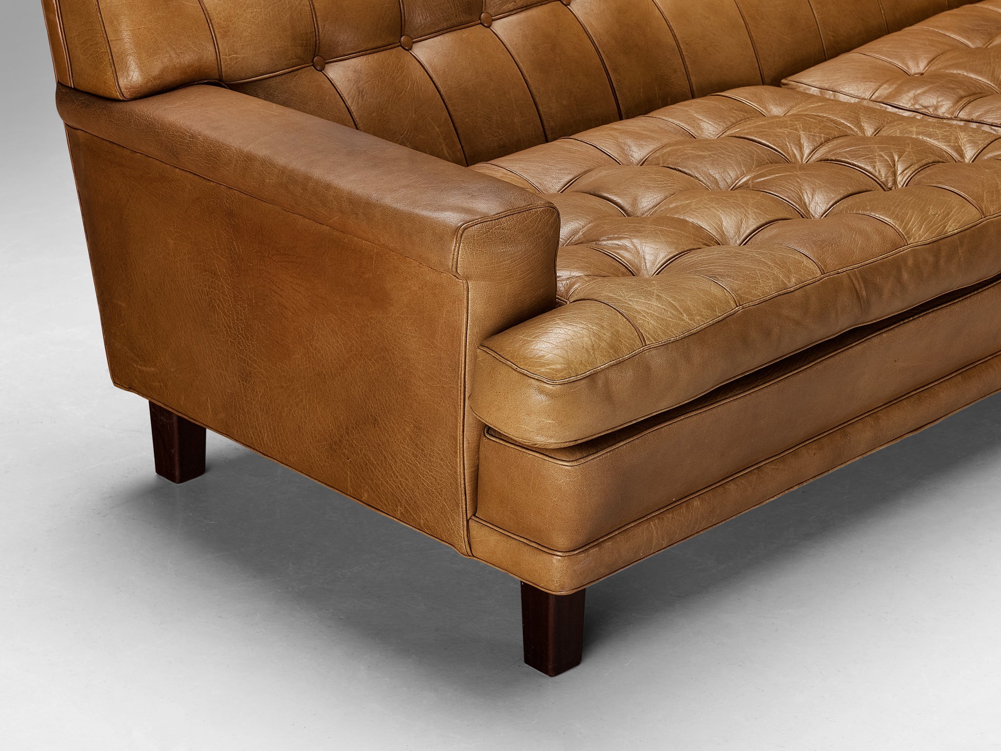 Arne Norell 'Merkur' Sofa in Cognac Leather