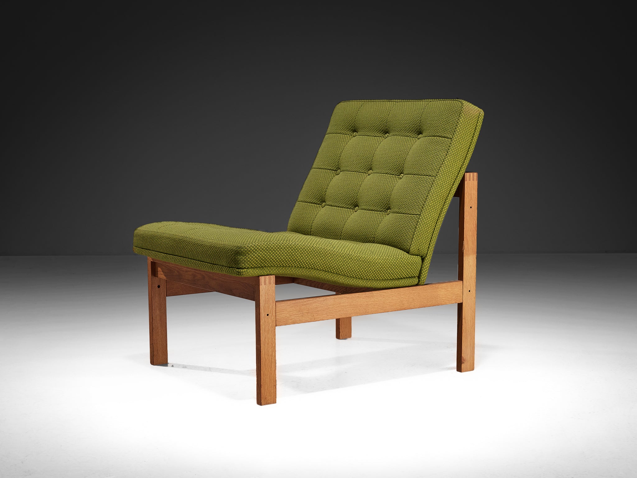 Torben Lind & Ole Gjerløv-Knudsen Easy Chair in Oak and Green Upholste