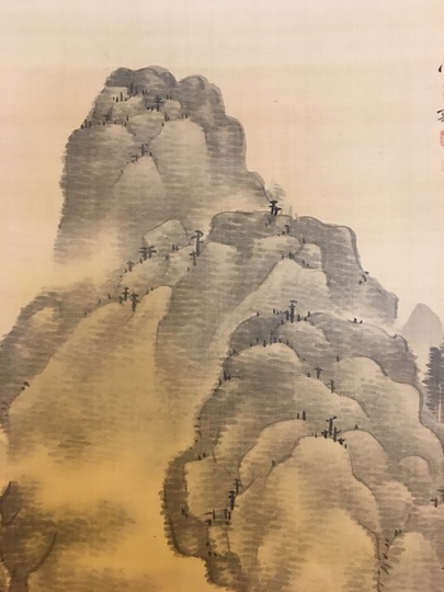 掛け軸 釧雲泉 絹本 希少 南画 山水画 軸装 茶道具 掛軸 です。